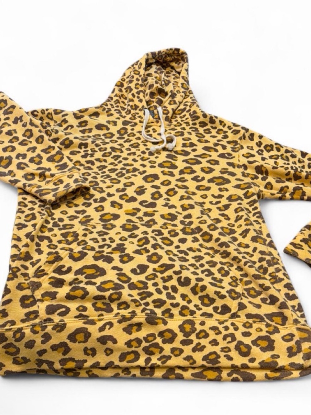 J. America Leopard Print Hoodie inYellow & Brown